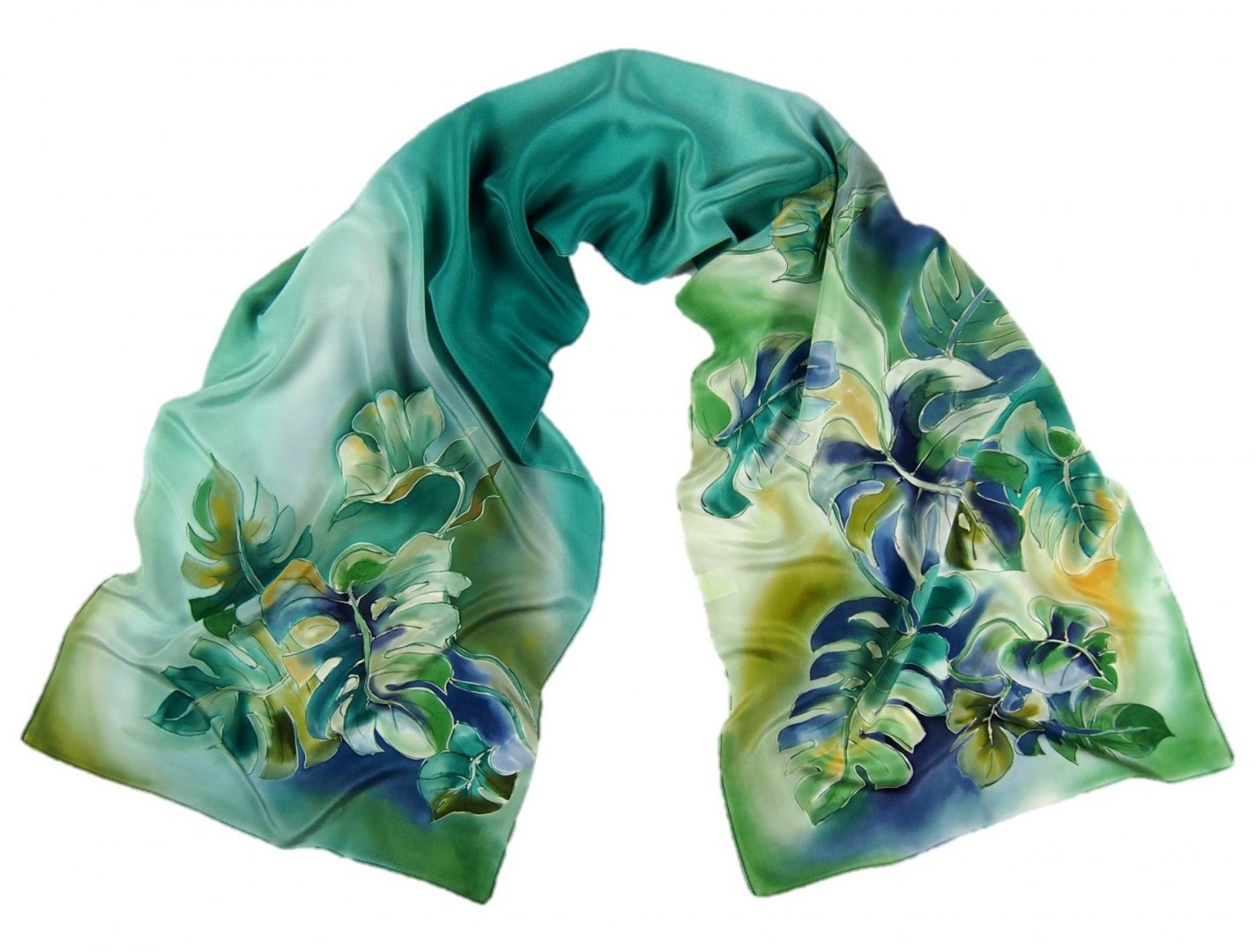 SZ-279 Jedwabny Szal Rcznie Malowany, 170x45cm